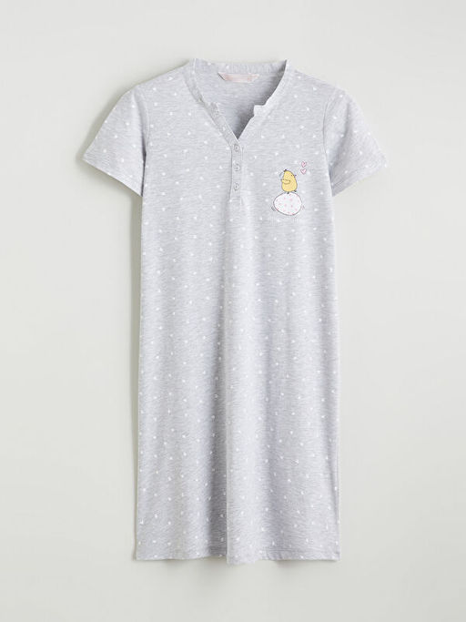 Ka??k Yaka Civciv Bask?l? Hamile Gecelik