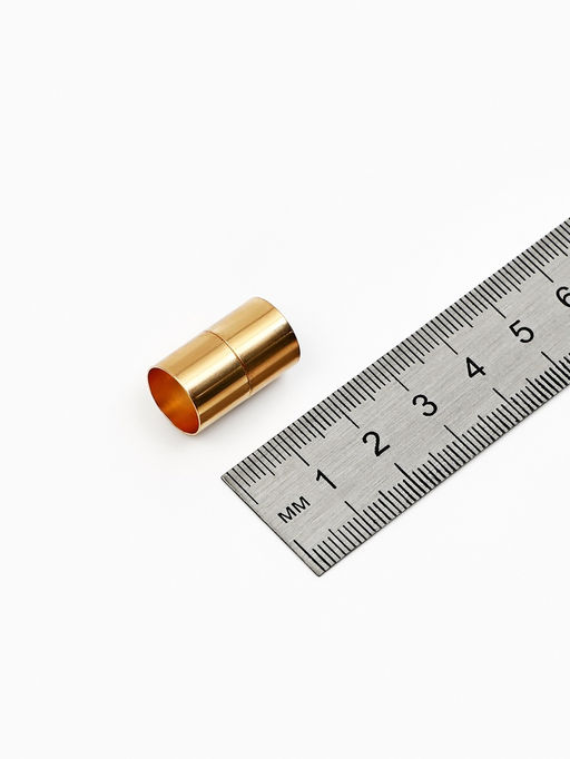 Замок-концевик магнитный, L=20 мм, d (внутренний)=12 мм, (набор 2 шт.), цвет золото
