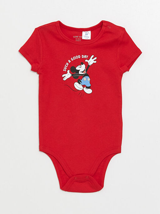 Bisiklet Yaka Mickey Mouse Bask?l? Erkek Bebek ??t??tl? Body 2li - Waikiki фото 2