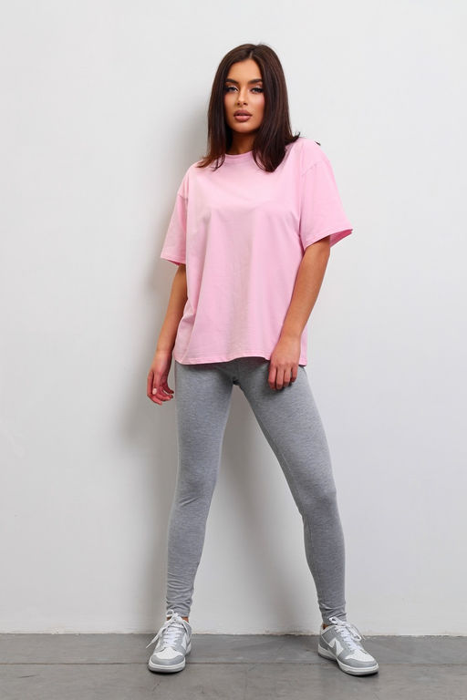 Легинсы женские из кулирки с лайкрой серый меланж макси