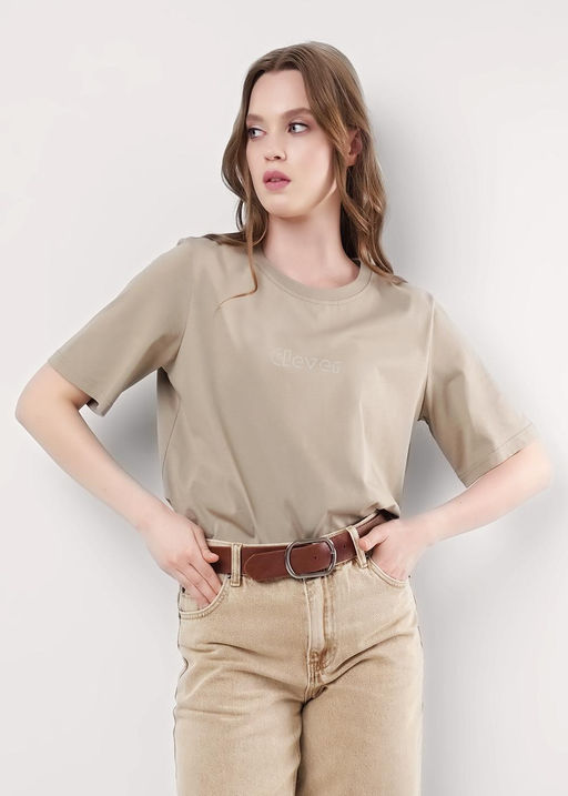 CLE Футболка жен. 356870кк бежевый - Clever wear фото 4