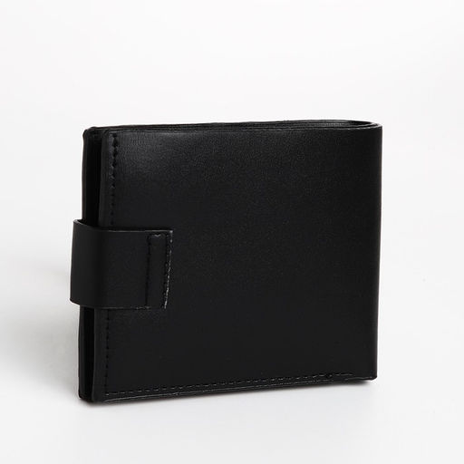 Портмоне мужское на магните, отдел для купюр, для карт, для монет, чёрное