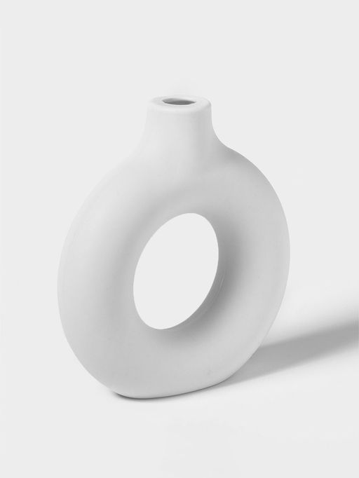 Ваза для сухоцветов Ring, пластик, 3.8×13.5×14.7 см, 250 мл, белая