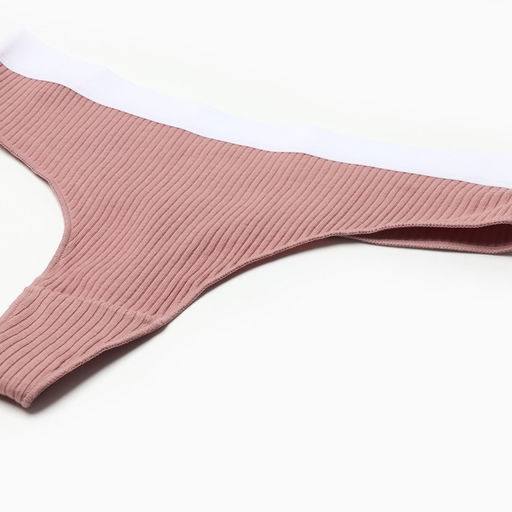 Трусы женские бразилиана MINAKU в рубчик, размер 40-42, цвет кофейный