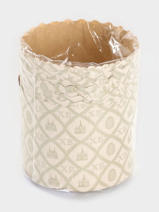 Цена за 3 шт. Формы для выпечки кулича бумажные Жемчуг.ХВ, одноразовые, набор 10 шт., 7?6 см, бежевые