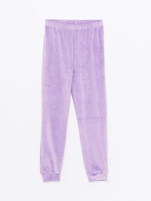 Bisiklet Yaka Basic Uzun Kollu Kadife K?z ?ocuk Pijama Tak?m? - Waikiki фото 3