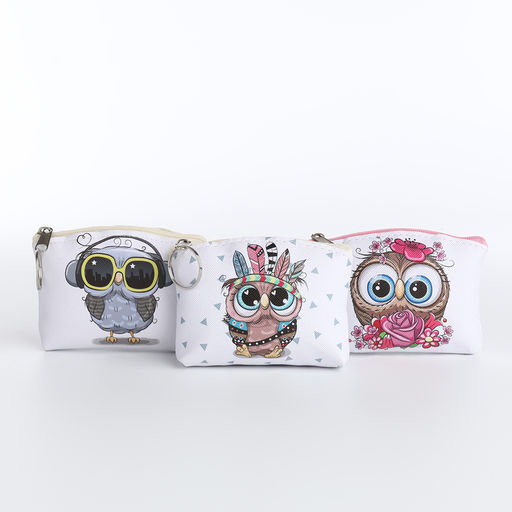 Цена за 2 шт. Кошелёк детский «Совушки» Выбражулька, маленький, монетница, МИКС