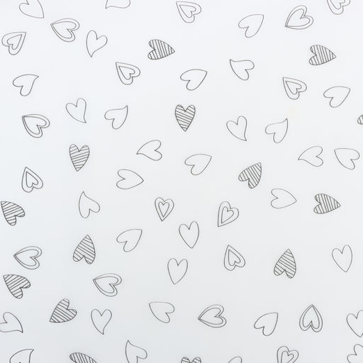 Цена за 10 шт. Бумага упаковочная тишью, Сердечки, 50 см ? 70 см 17 грамм, белая