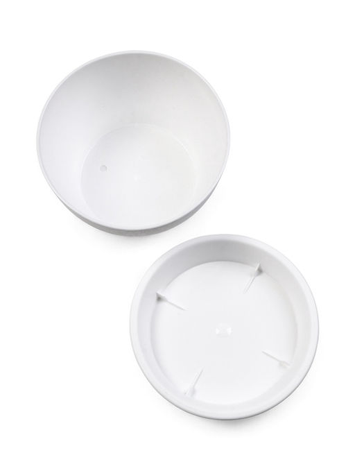 Цена за 3 шт. Горшок для цветов «Фиалочка», 800 мл, d=14 см, h=8 см, пластиковый, белый