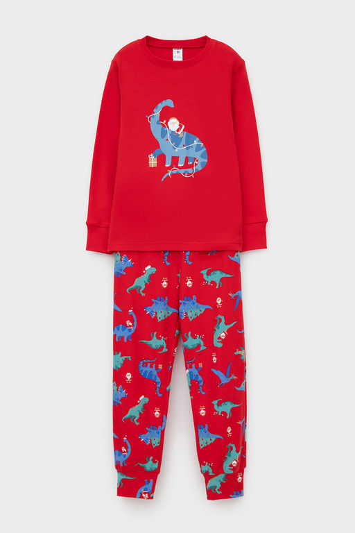 К 1541/насыщенно-красный,динозавры пижама д/дет яс - Crockid фото 2