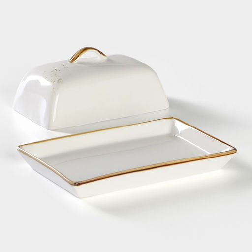 Маслёнка Magistro «Церера», 18×12 см, фарфор, белая