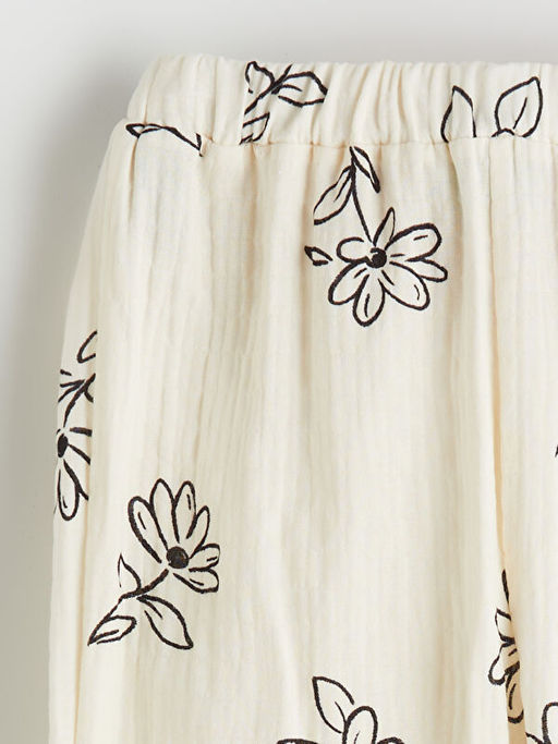 Beli Lastikli ?i?ekli K?z ?ocuk Pantolon