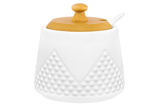 Сахарница 350 мл 9,7*9,7*10,5 см Ромбики + ложка + дер. крышка. - Elan gallery фото 7