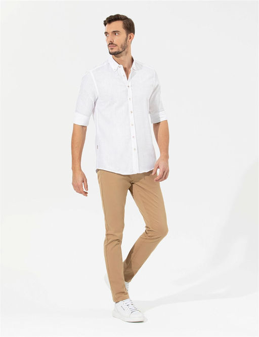 Beyaz Slim Fit Uzun Kollu G_mlek - Pierre cardin фото 3