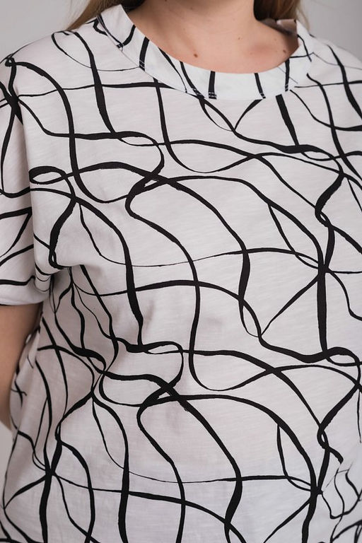 Футболка М325254бч Белый/черный - Елена фото 4