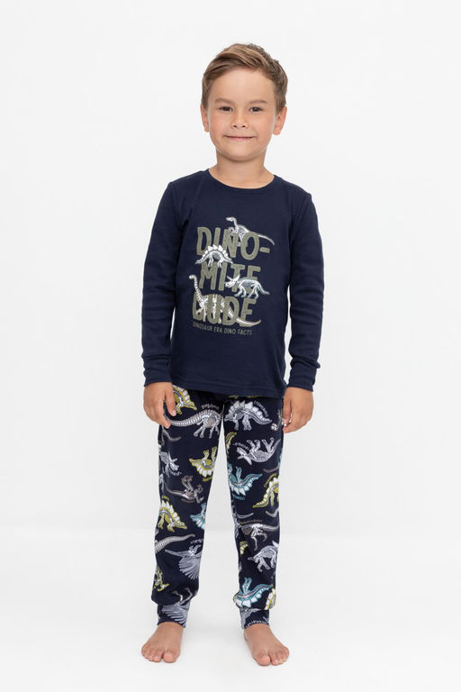 К 1541/24/индиго,цветные динозавры пижама дет