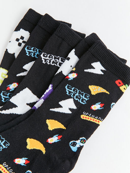 Desenli Erkek ?ocuk Soket ?orap 5li