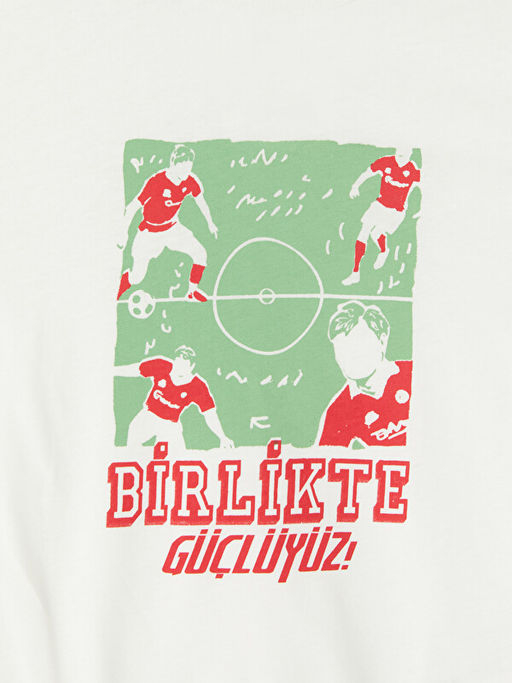 Bisiklet Yaka Bask?l? Erkek ?ocuk Ti??rt