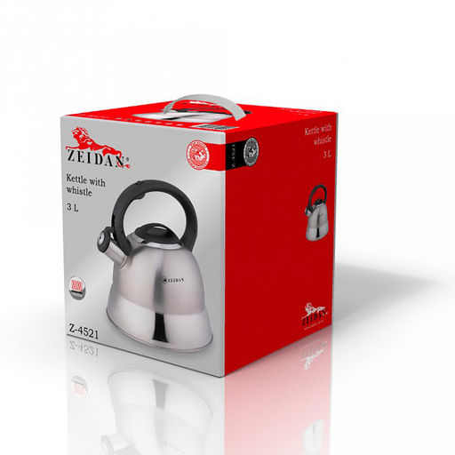 Чайник из нержавеющей стали Zeidan 3л, со свистком, 3-x слойное капсулированное индукционное дно, комбинированная полировка корпуса, фиксированная бакелитовая ручка, подарочная коробка (Китай) Подходит для всех видов плит, включая индукционную! - Домашняя мода фото 2