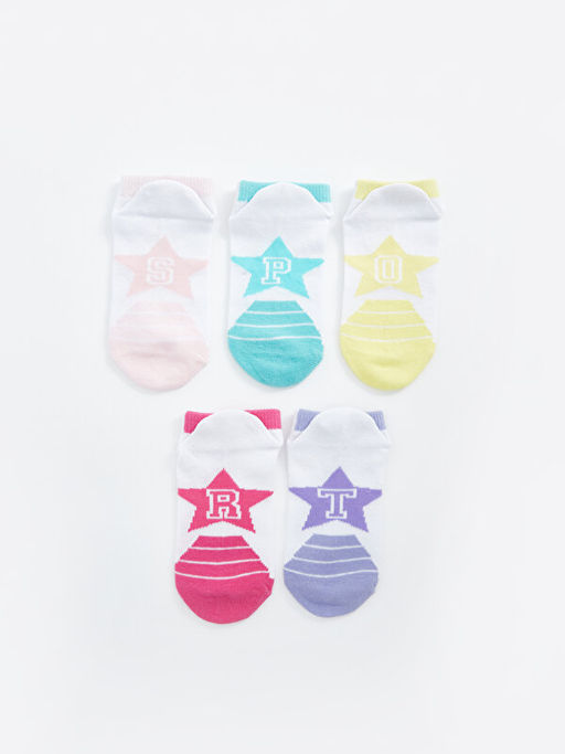 Desenli K?z ?ocuk Patik ?orap 5li