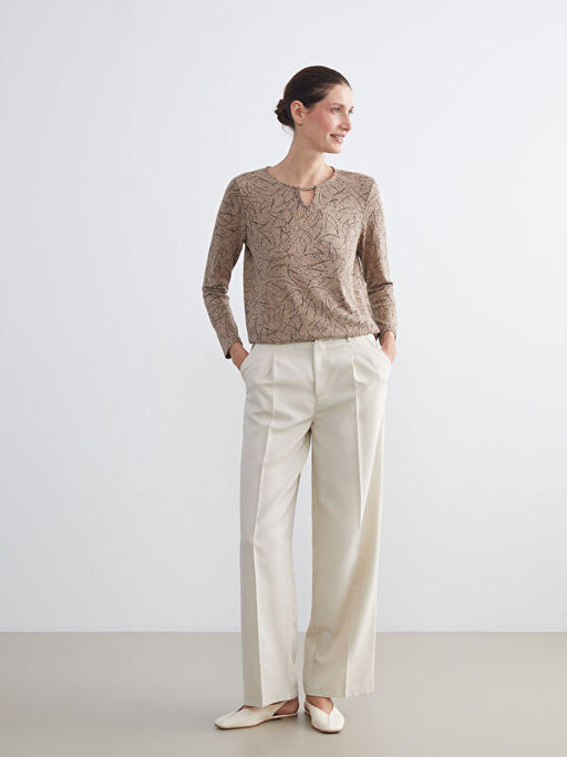 Bisiklet Yaka Desenli Bluz