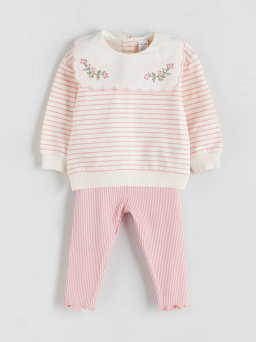 Bebe Yaka K?z Bebek Sweatshirt ve Tayt