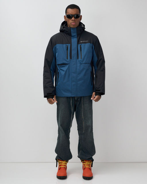 Горнолыжная куртка мужская зимняя синего цвета 7616S - Mtforce фото 11