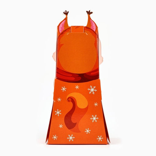 Цена за 5 шт. Коробка новогодняя складная с окном «Белочка», 6×13.5×3.5 см