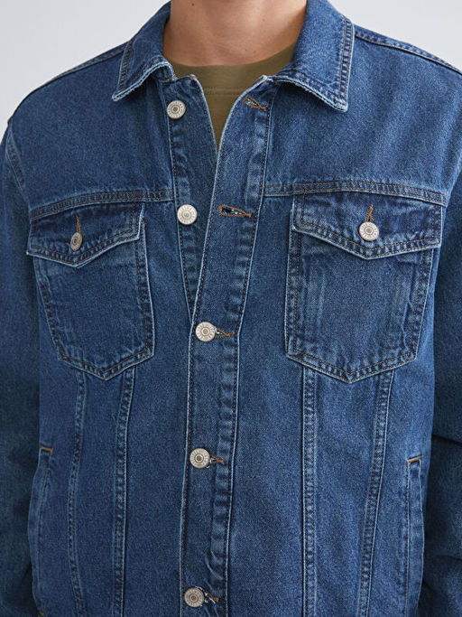 Standart Kal?p Erkek Jean Ceket