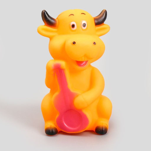 Игрушка пищащая Корова для собак, 10 см, микс цветов - Пижон фото 3