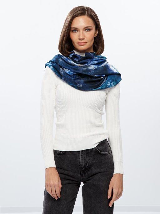 Палантин жен. виск+шерсть 72х190 LDR33-009-12