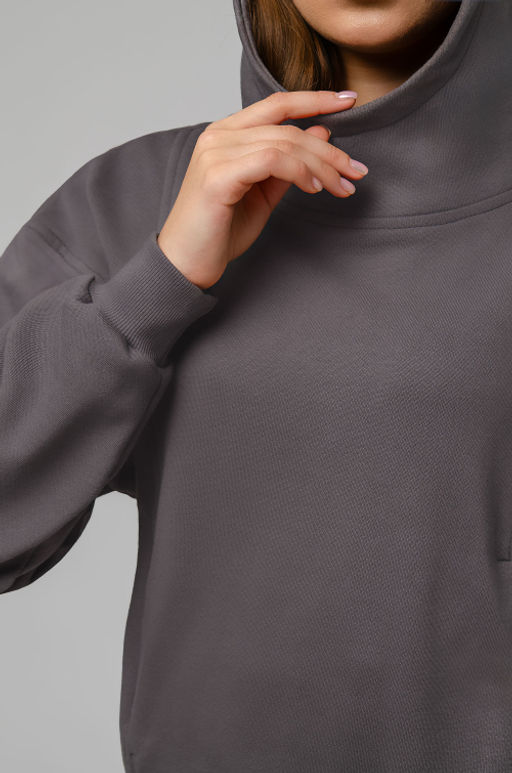 Арт. 15130 Худи женское с капюшоном 44-52 (5 шт) Цвет:серый - Калинка фото 2