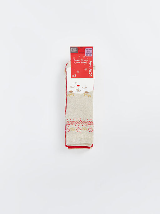 Bask?l? K?z Bebek Soket ?orap 3l? - Waikiki фото 6