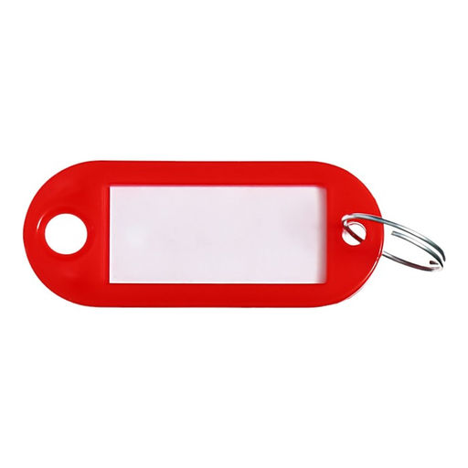 Набор бирок для ключей на кольце «Идентификатор», 53 мм, 50 шт., красный