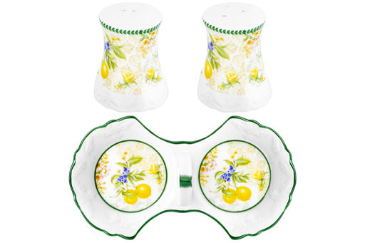 Набор д/специй 2 пр. Лимоны 16,5*9*7,5 см, на подставке NEW BONE CHINA - Elan gallery фото 7