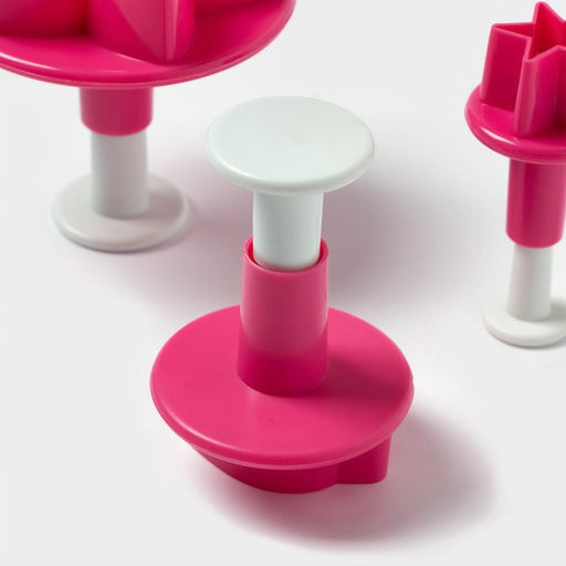 Плунжеры кондитерские Доляна Цветок. Листок. Звёздочка, набор 3 шт., пластик, розовые  фото 4