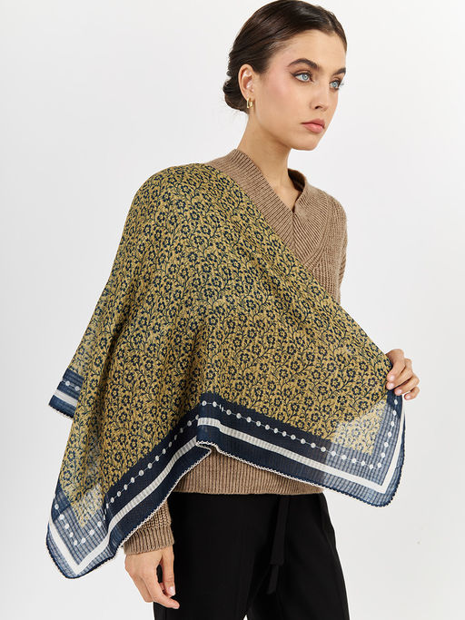 Большой, мягкий, тонкий и очень нежный двусторонний платок с рисунком - Tantino фото 3