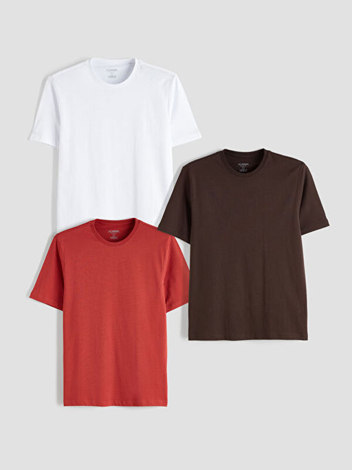 Bisiklet Yaka Penye Erkek Ti??rt 3l? Paket