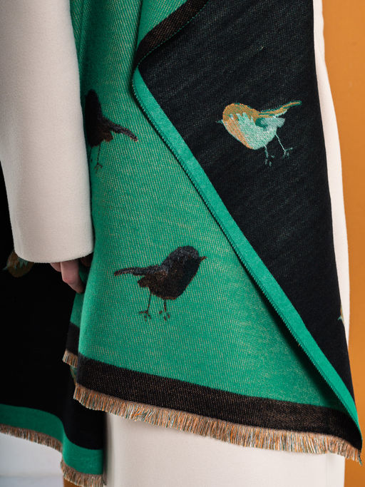 В составе шерсть! Большой, теплый двусторонний палантин - Tantino фото 5