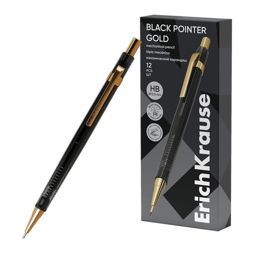 Карандаш автомат. ErichKrause "Black Pointer Gold" 0.5мм (60978)