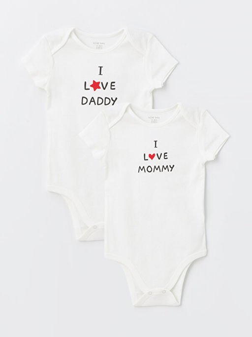 Bisiklet Yaka Bask?l? Erkek Bebek ??t??tl? Body 2li