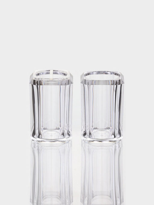 Набор для ванной «Кристалл», 4 предмета, дозатор, 2 стакана, мыльница