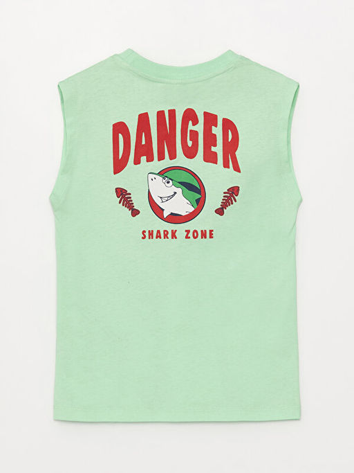 Bisiklet Yaka Bask?l? Erkek ?ocuk Atlet - Waikiki фото 2