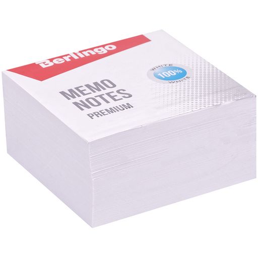 Блок для записей Berlingo "Premium" 9*9*4,5см белый (ZP8601) белизна 100%