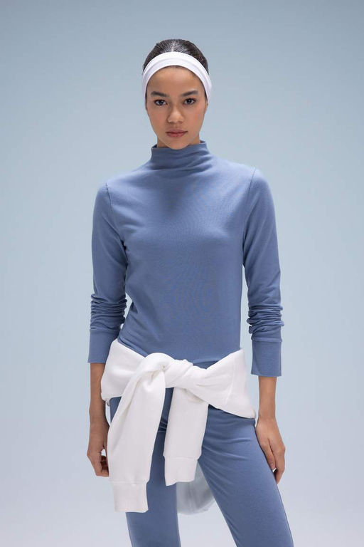 DeFactoFit Футболка узкого кроя с высоким воротником и длинными рукавами  фото 3