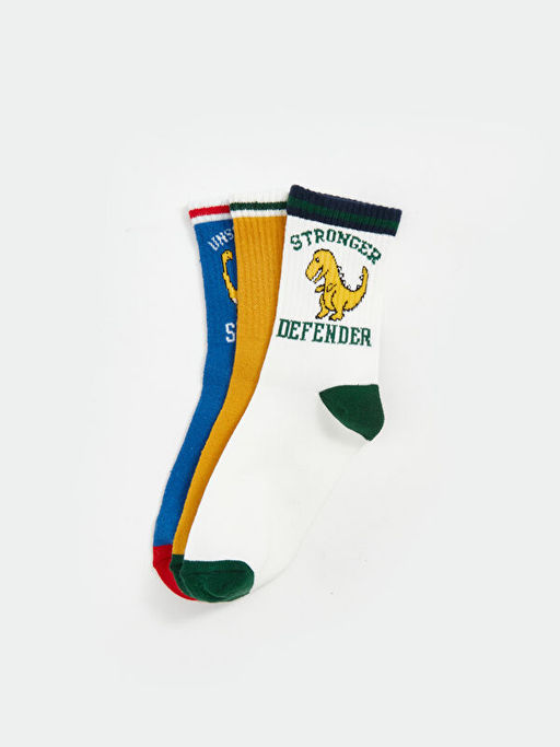 Desenli Erkek ?ocuk Soket ?orap 3l?