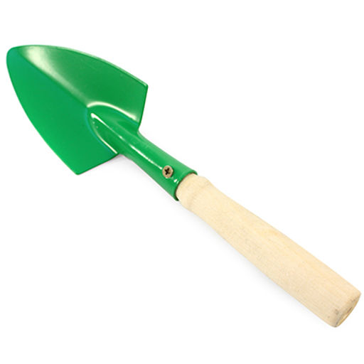 Совок хозяйственный посадочный 31х7см, s0,08см, малый, сталь, порошковая окраска, деревянный черенок (Россия)