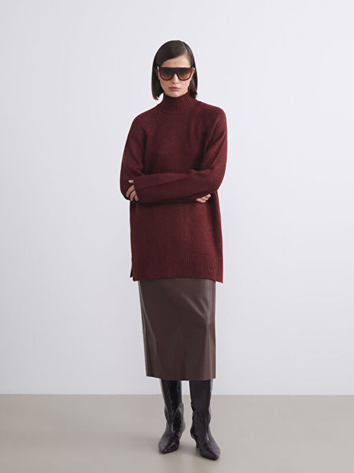 Yar?m Bal?k?? Yaka Kad?n Triko Kazak