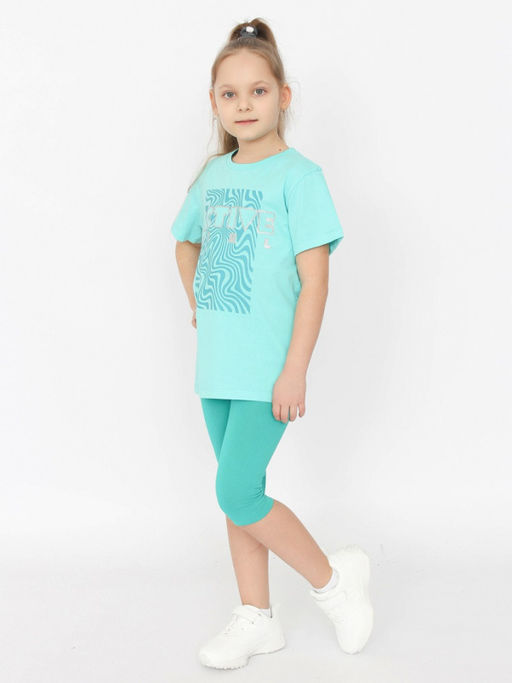 CRB wear/ HSJG 63846-40 Футболка для девочки,бирюзовый/Ex.Cherubino  фото 3