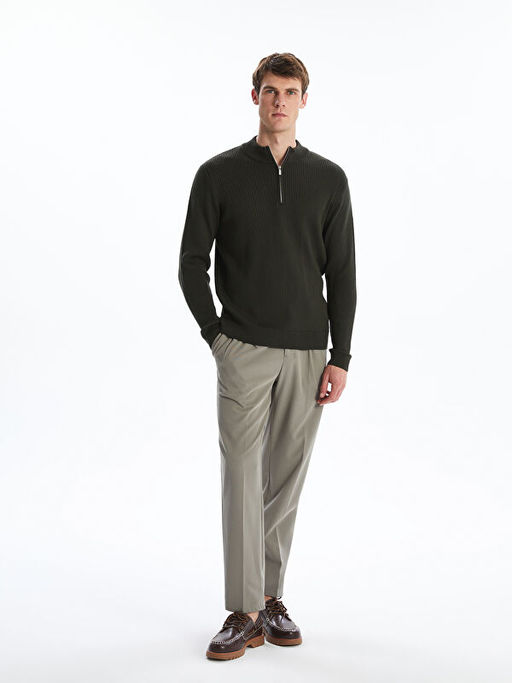 Dik Yaka Erkek Triko Kazak